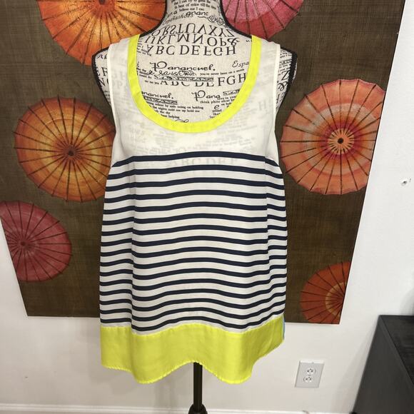 Maeve Tops - Anthropologie Maeve Sleeveless Stripe Blouse Flowy Clean Girl Soft Academia Sz M